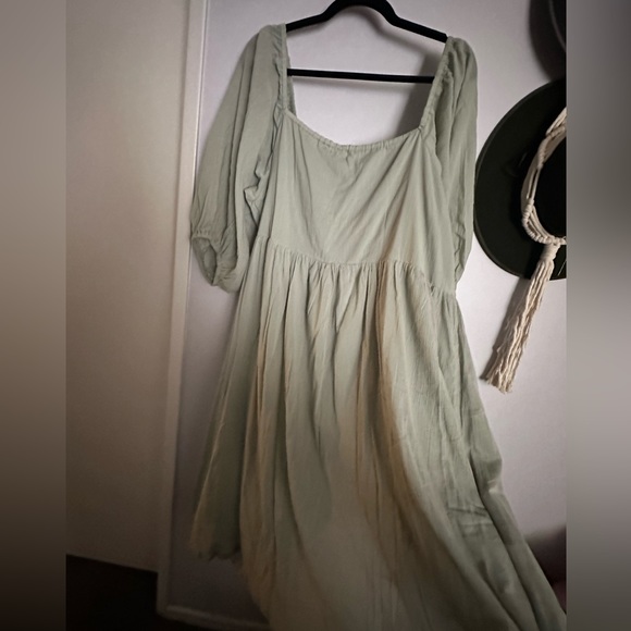 Ada and Lou Harvest Moon Mahla Midi Tie Bust Dress sage sz L - Picture 4 of 7